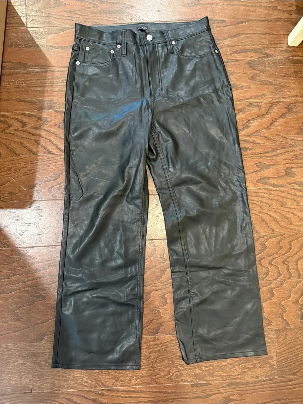 J Crew Demi bootcut faux leather pants, size 27